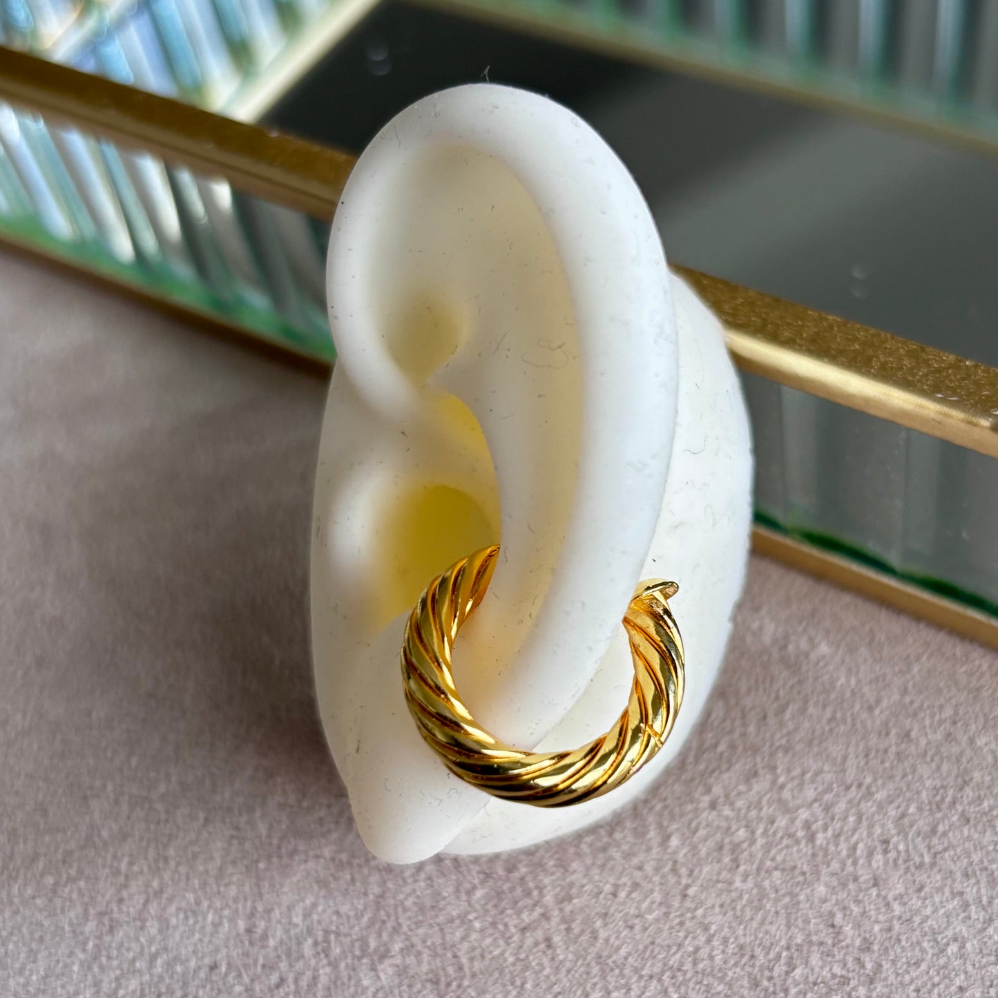 Handmade twist design bronze ear cuff