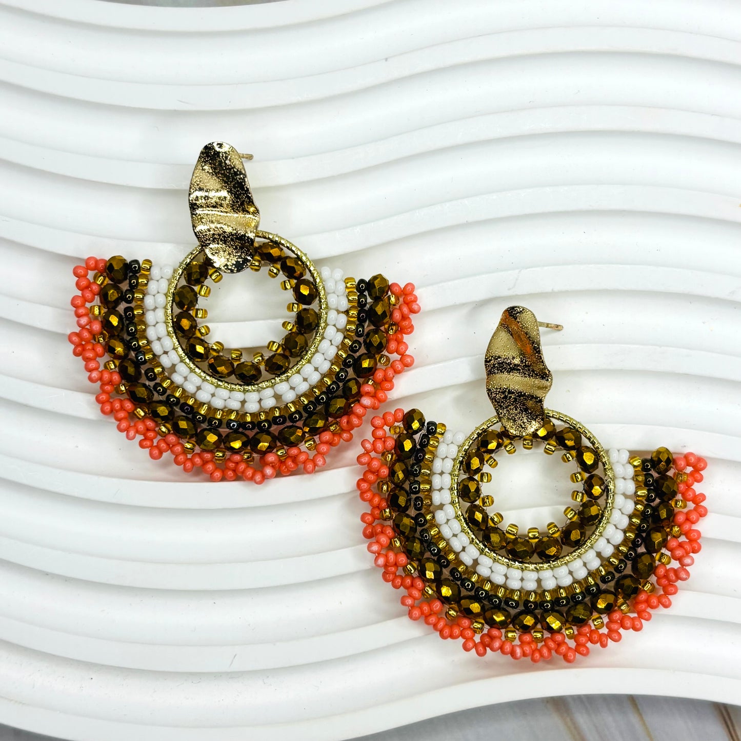 Handmade Fan Shape Colombian Earrings