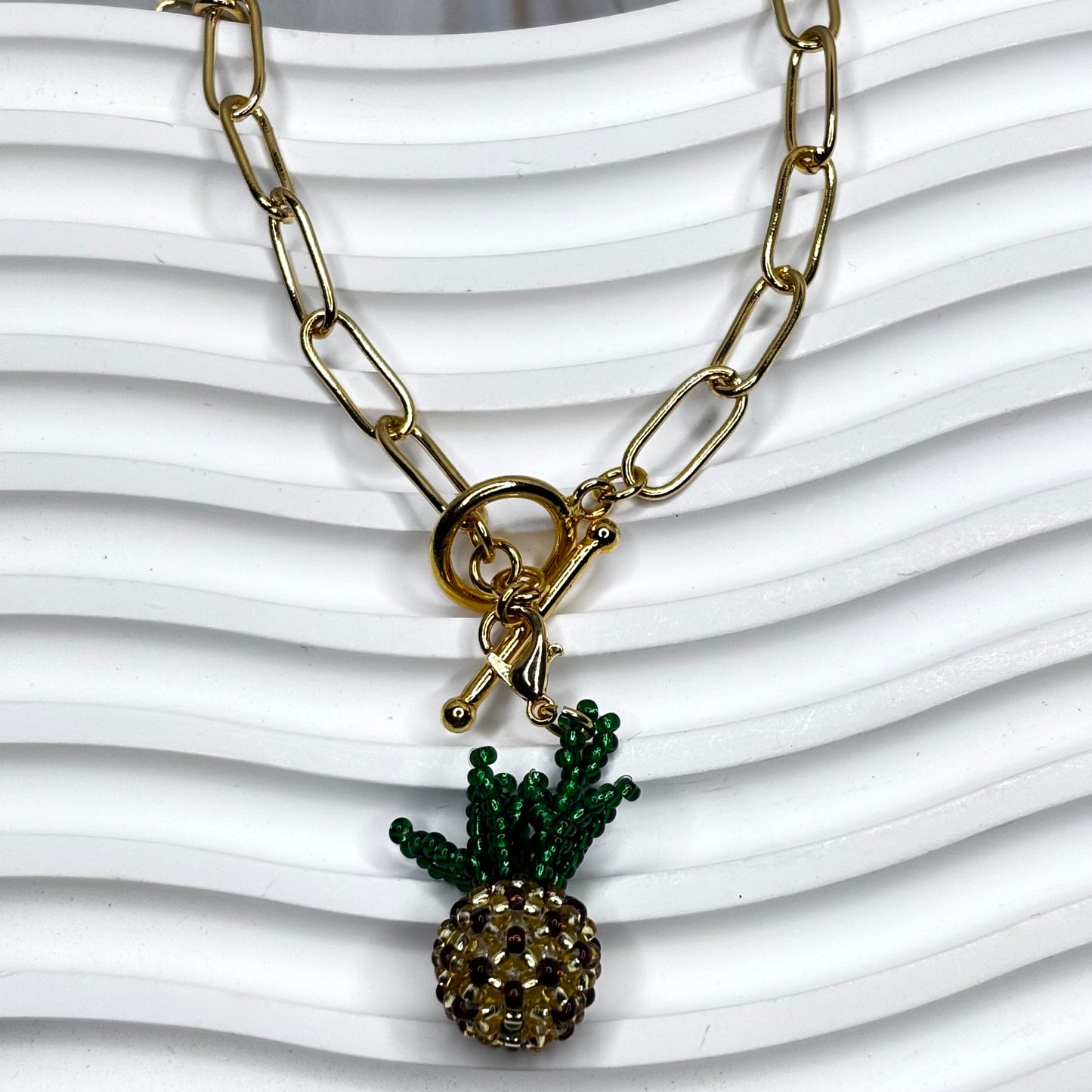 🍍 Golden Tropic Delight – Handmade Pineapple Charm 🍍