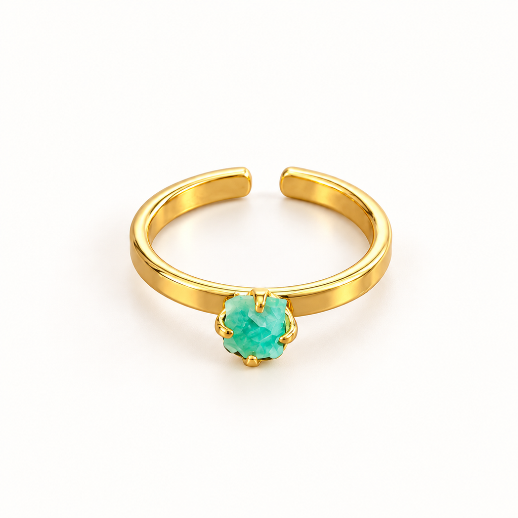 Raw Emerald Rings | Gold-Plated Bronze | Bellalu Jewelry