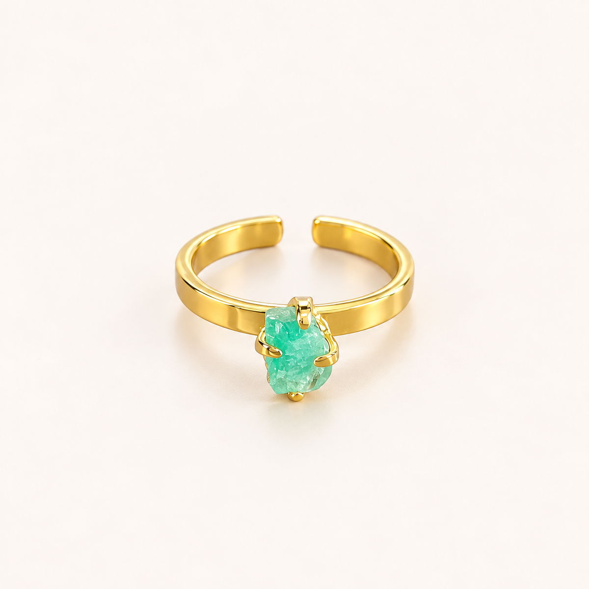 Raw Emerald Rings | Gold-Plated Bronze | Bellalu Jewelry