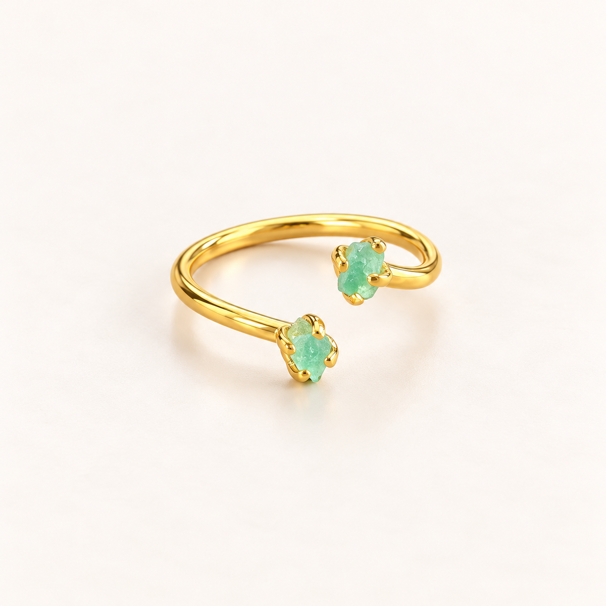 Raw Emerald Rings | Gold-Plated Bronze | Bellalu Jewelry