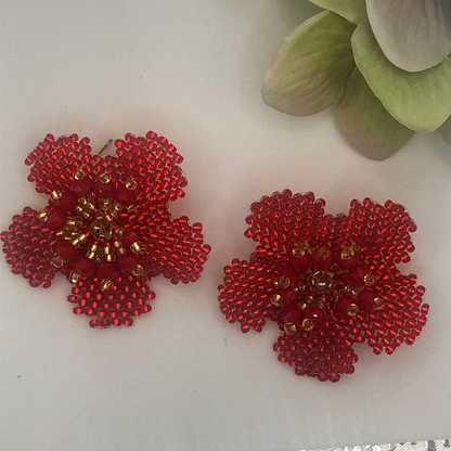 Handmade Stud Flower Shape Colombian Earrings