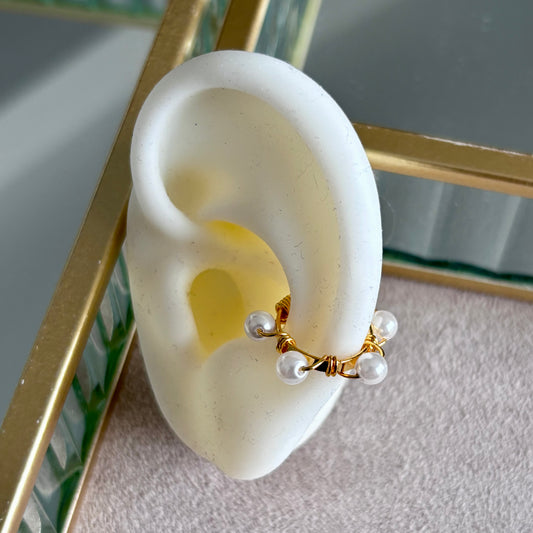 "Small freshwater pearl ear cuff"