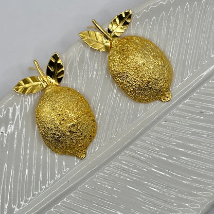 Elegant Handmade Lemon Earrings – Timeless Craftsmanship & Style