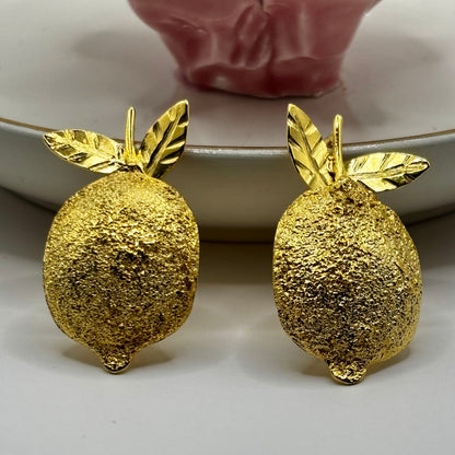 Elegant Handmade Lemon Earrings – Timeless Craftsmanship & Style