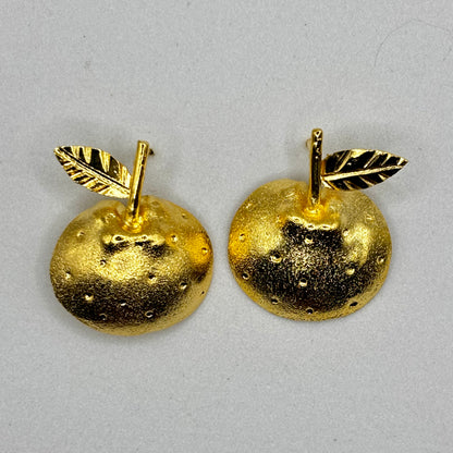 Elegant Apple-Shaped Earrings Handcrafted in Colombia – Unique Artisan Jewelry