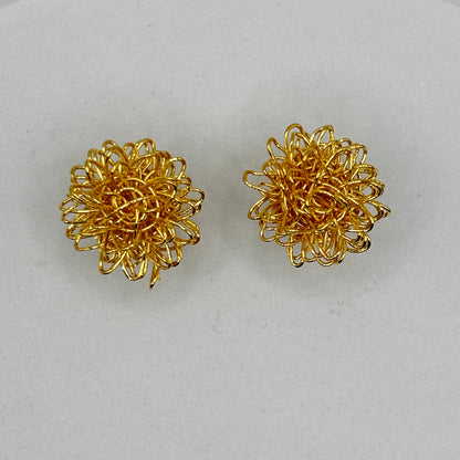 Elegant Pom Pom-Shaped Earrings – Unique, Handcrafted Jewelry for Sophisticated Style