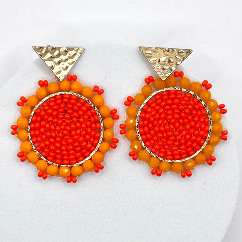 Orange
A pair of elegant Kara Earrings with a sleek, modern design, perfect for any occasion.