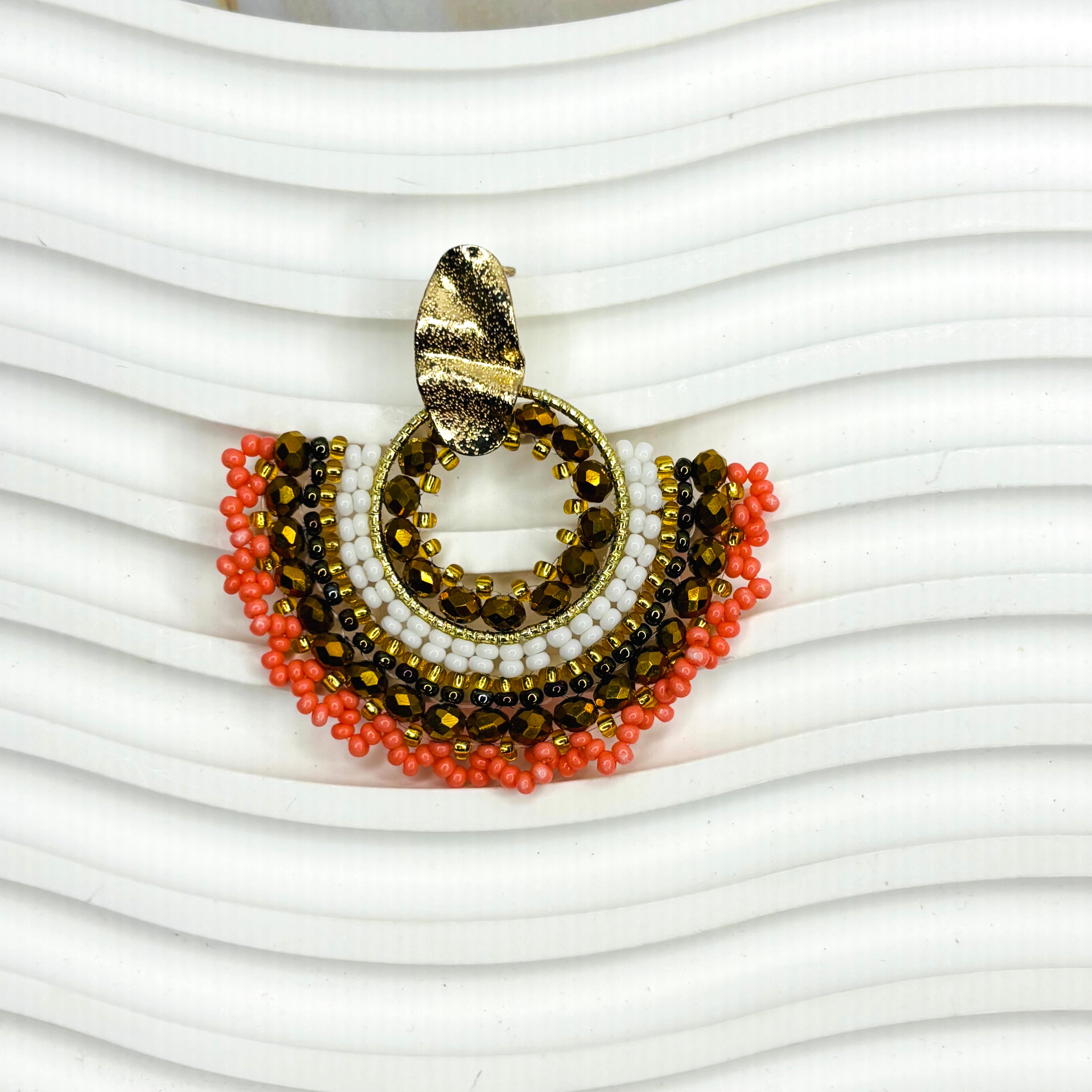 Handmade Fan Shape Colombian Earrings