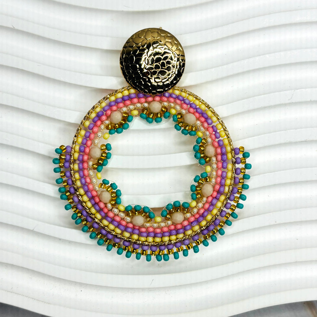 Handmade Fan Shape Colombian Earrings