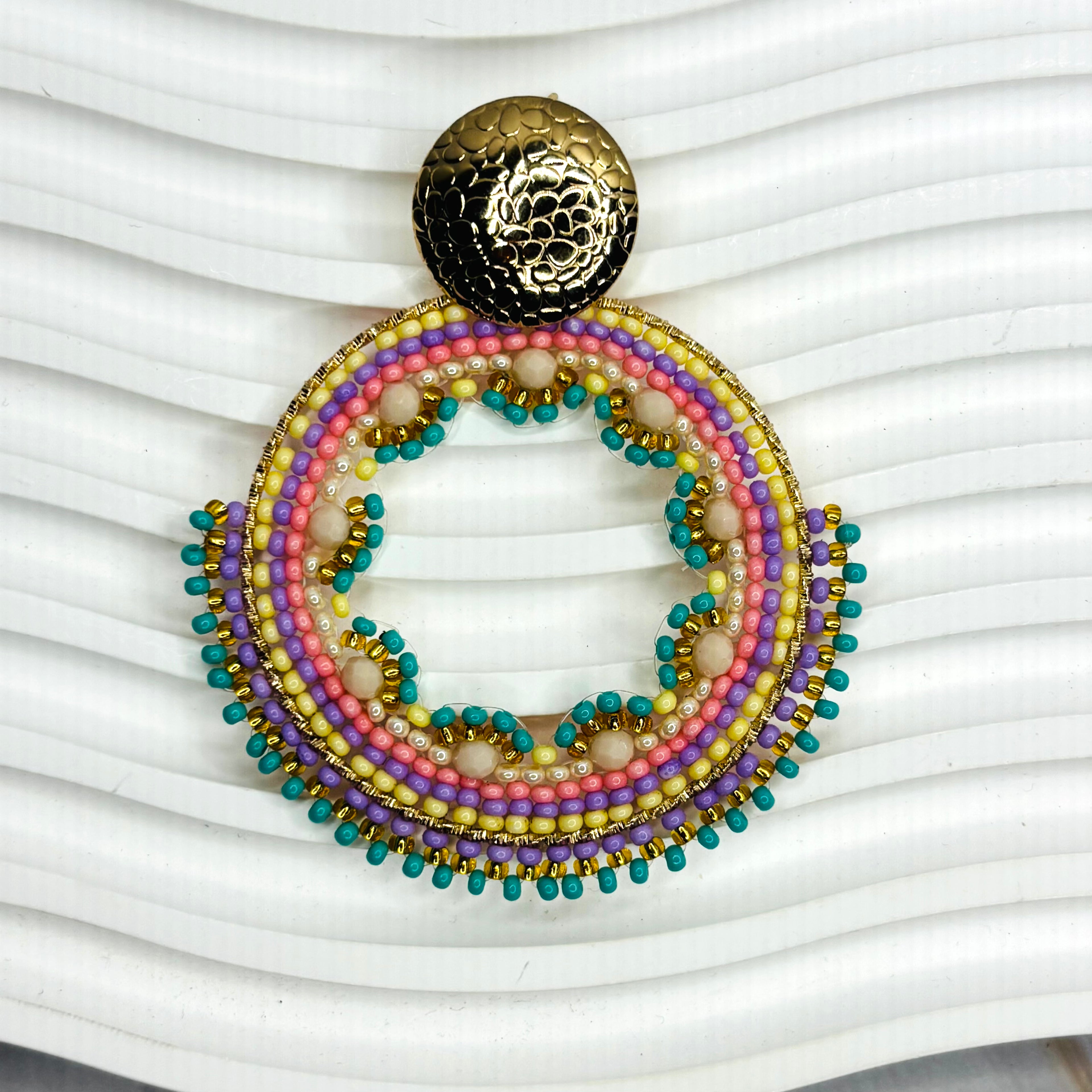 Handmade Fan Shape Colombian Earrings