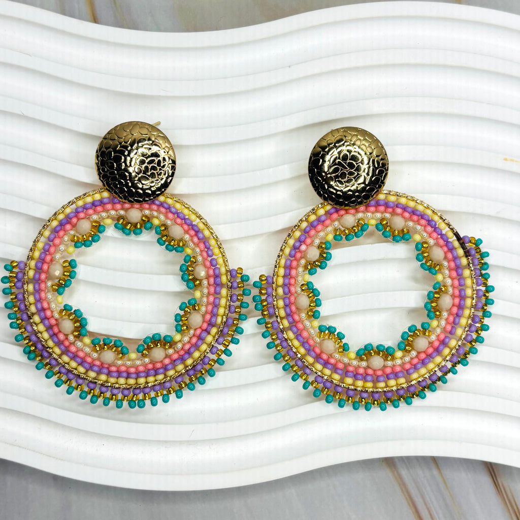 Handmade Fan Shape Colombian Earrings
