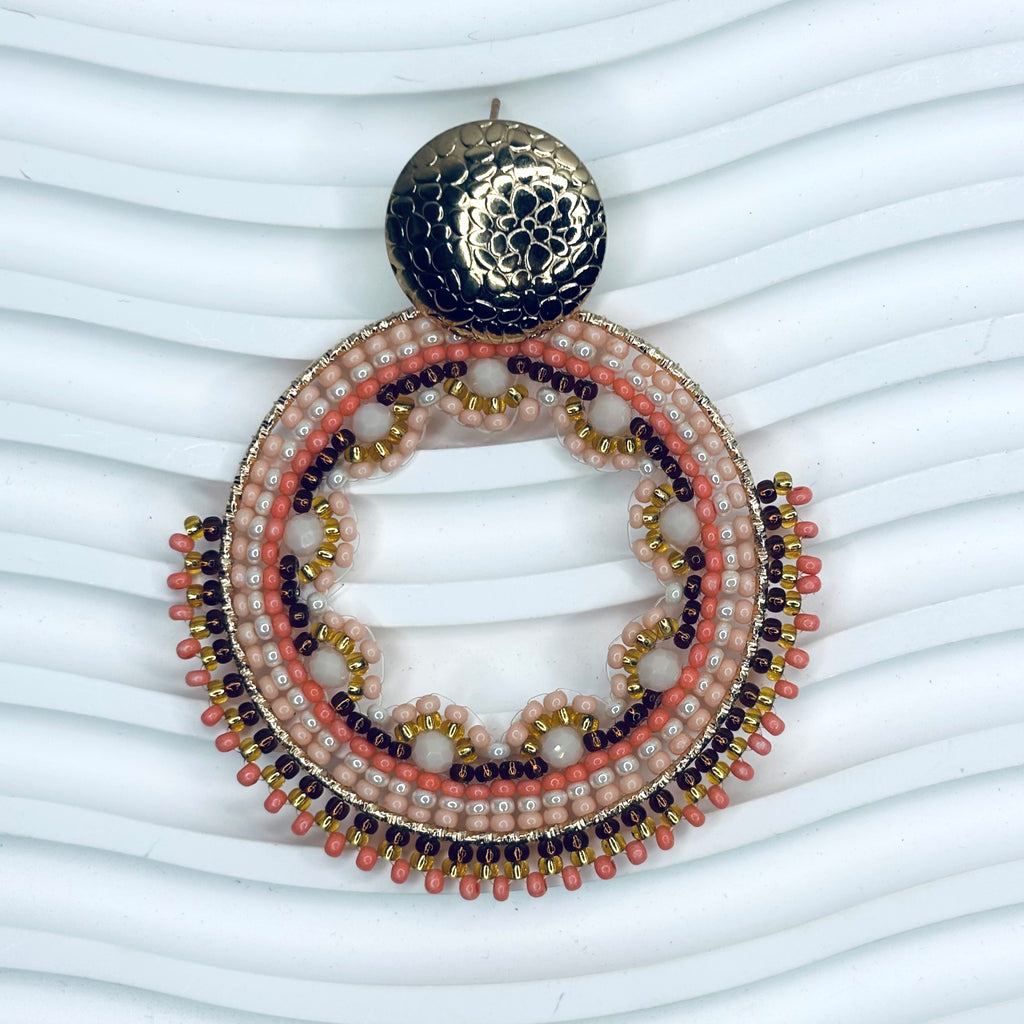 Handmade Fan Shape Colombian Earrings