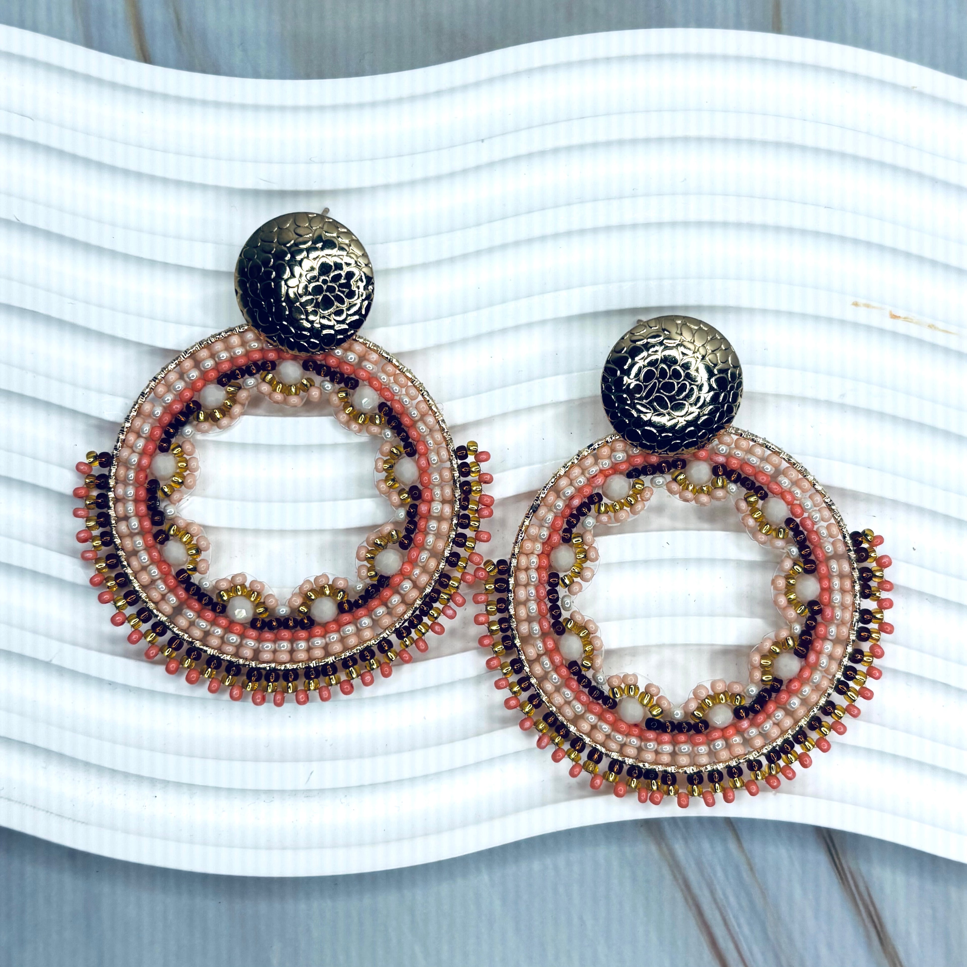 Handmade Fan Shape Colombian Earrings