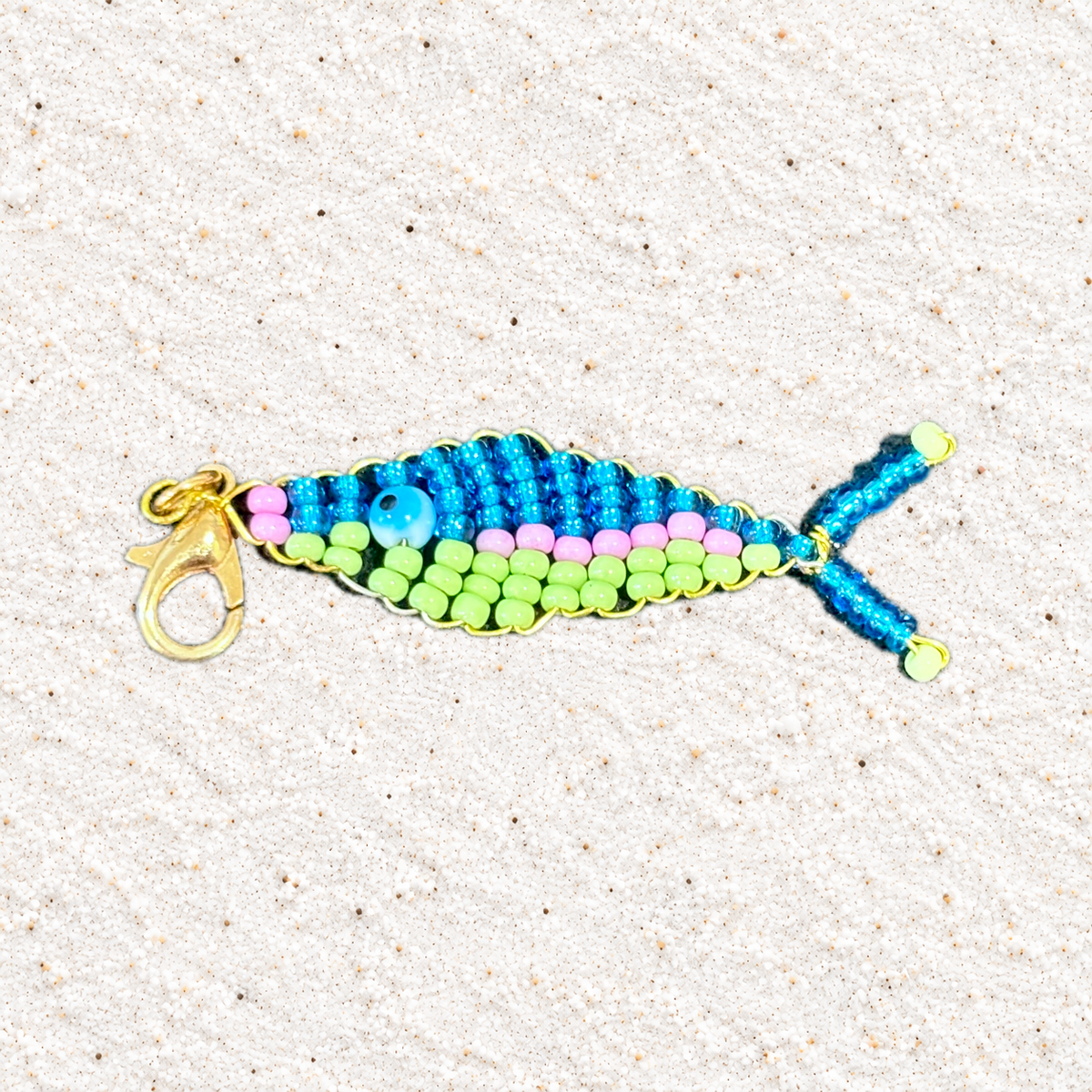 Beaded Fish Charm – Colorful Handmade Mostacilla Beads