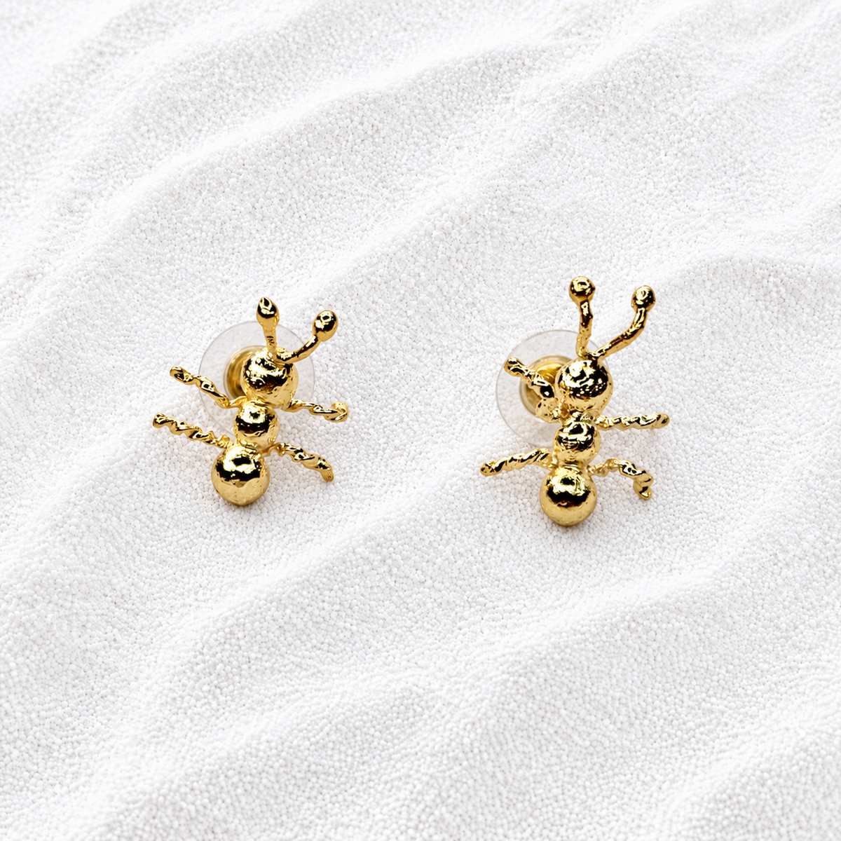 Handmade Bronze Ant Earrings | Gold-Plated Statement Jewelry | Bellalu