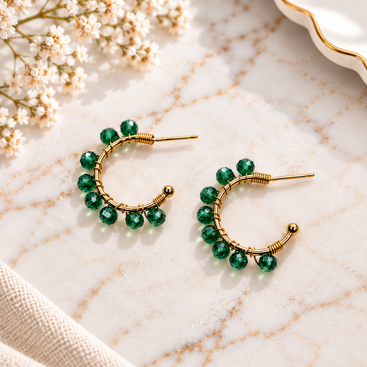 Atoleah Earrings | Handmade Beaded Statement Earrings | Bellalu Jewelry