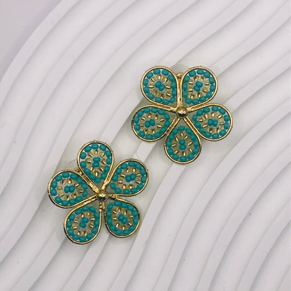 Periwinkle Flower Handmade Colombian Earrings
