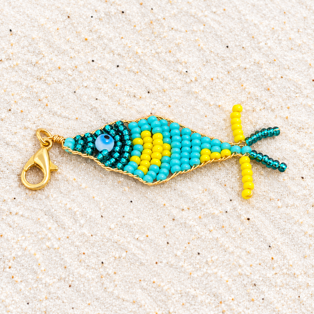 Beaded Fish Charm – Colorful Handmade Mostacilla Beads