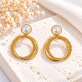 Audree Circular Earrings | Handmade Bronze & Gold-Plated