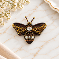Handmade Bee Brooch – Embroidered Floral Jewelry