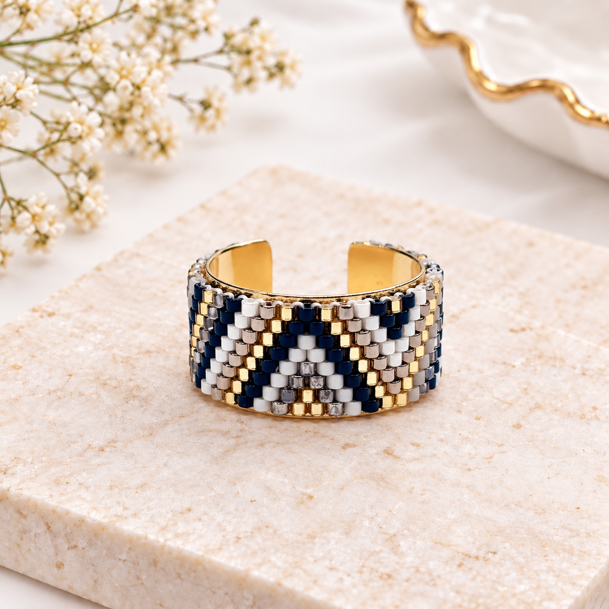 Zabdiel Adjustable Gold-Plated Bronze-Miyuki Beads/Bellalu