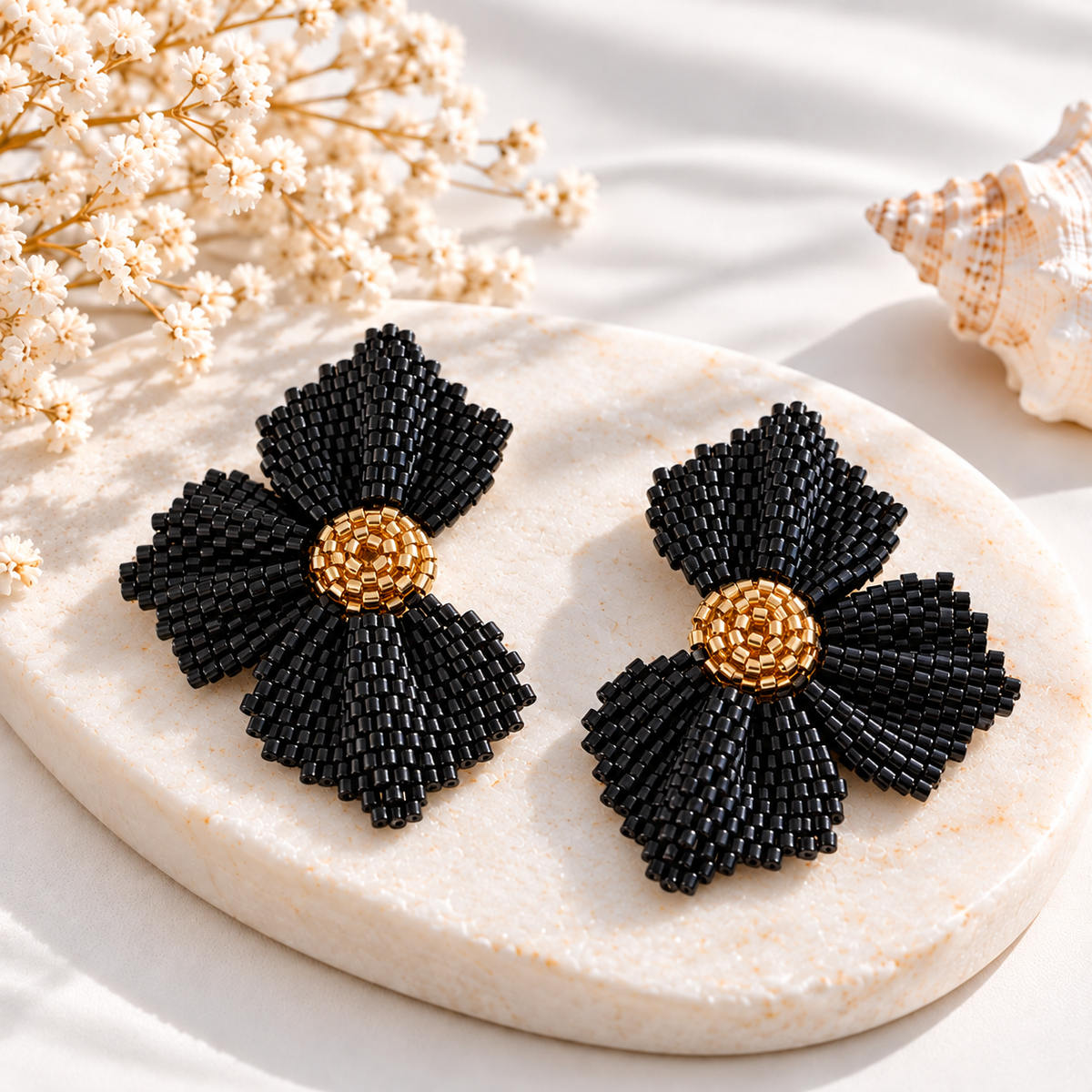 Jannesita Flower Miyuki Earrings | Handmade Beaded Jewelry | Bellalu