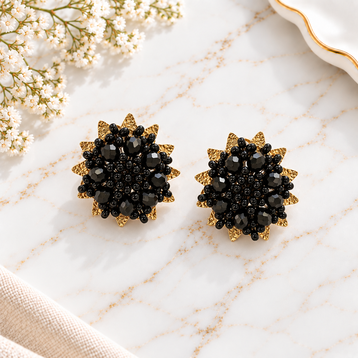 Stars Earrings | Gold-Plated Bronze Jewelry