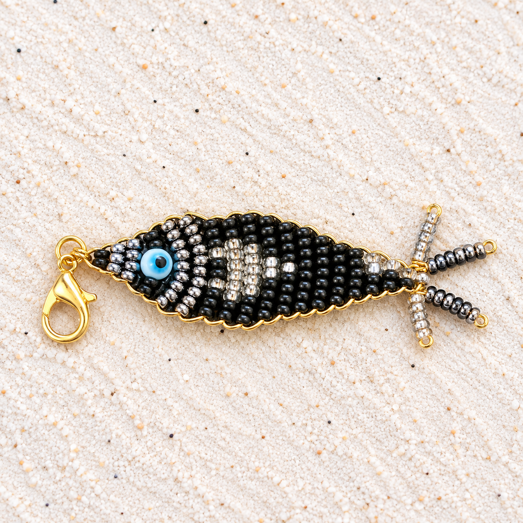 Beaded Fish Charm – Colorful Handmade Mostacilla Beads