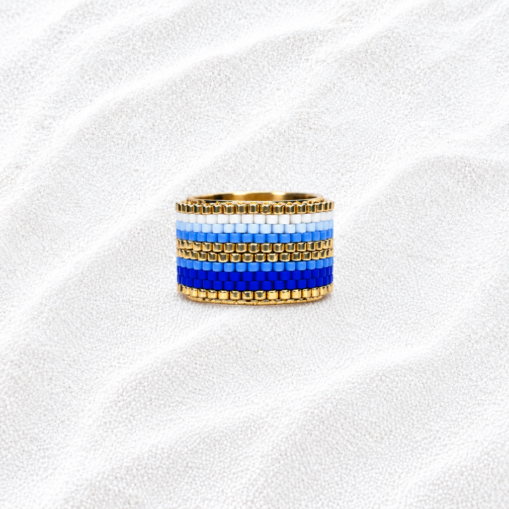 Alionna Adjustable Ring | Handmade Miyuki Bead Jewelry