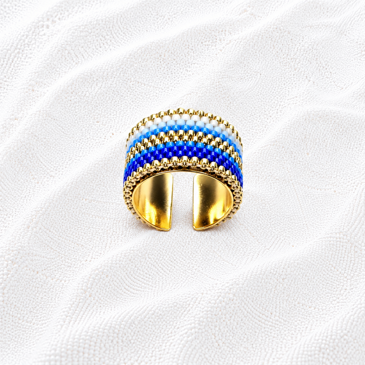 Alionna Adjustable Ring | Handmade Miyuki Bead Jewelry