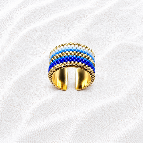 Alionna Adjustable Ring | Handmade Miyuki Bead Jewelry