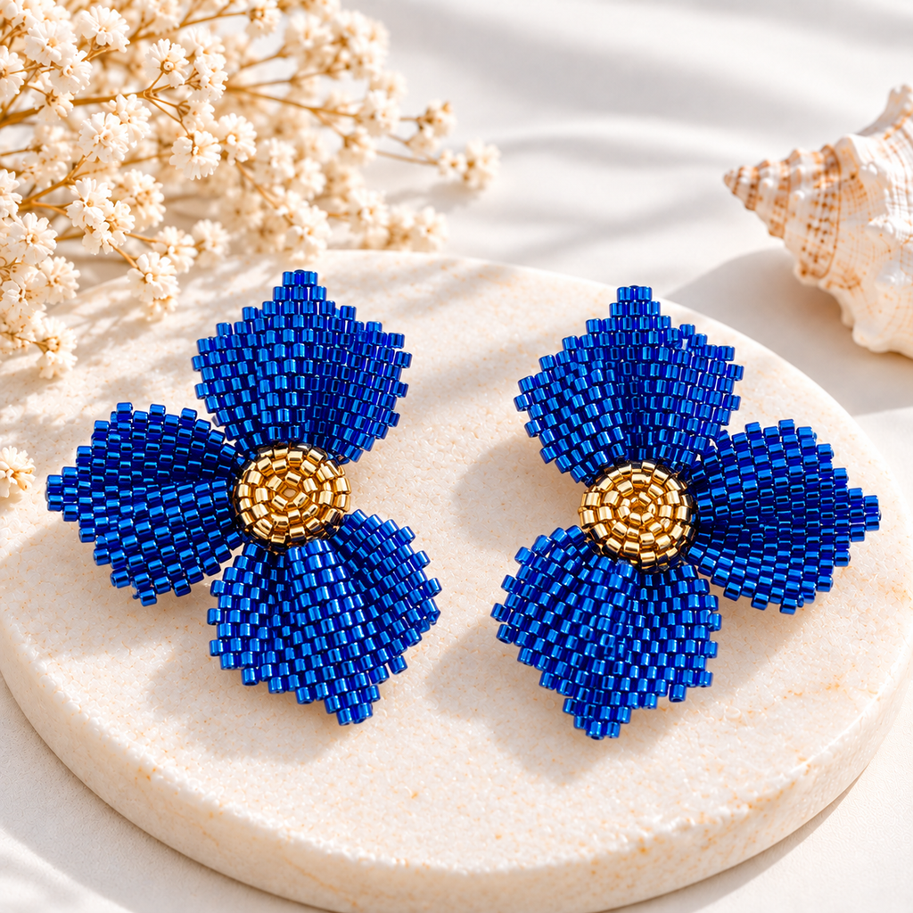 Jannesita Flower Miyuki Earrings | Handmade Beaded Jewelry | Bellalu