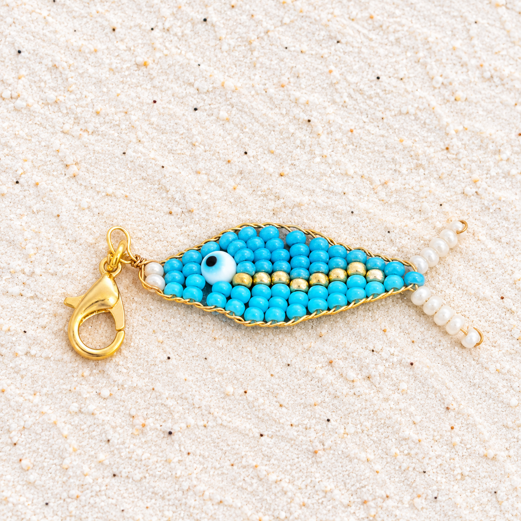 Beaded Fish Charm – Colorful Handmade Mostacilla Beads