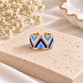 Zoe Adjustable Gold-Plated Bronze Ring with Miyuki Beads