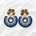 Celia Earrings | Blue Beaded Statement Earrings | Bellalu Jewelry