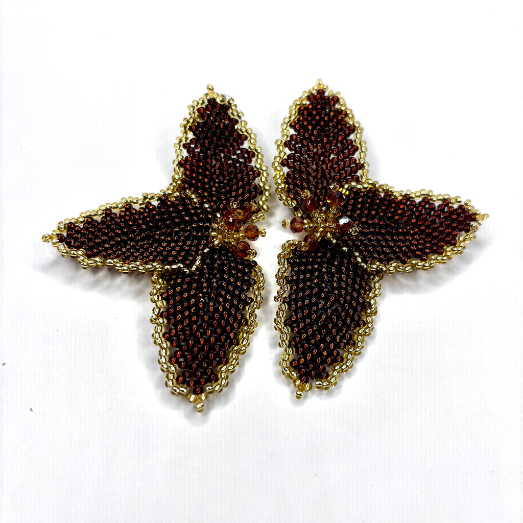 Half Flower Earrings Modern Floral Statement Jewelry for Women