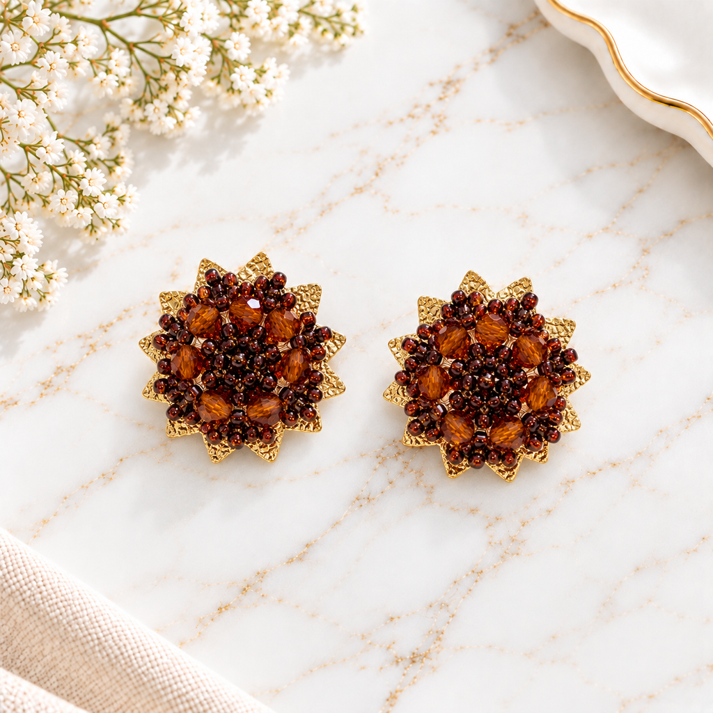 Stars Earrings | Gold-Plated Bronze Jewelry