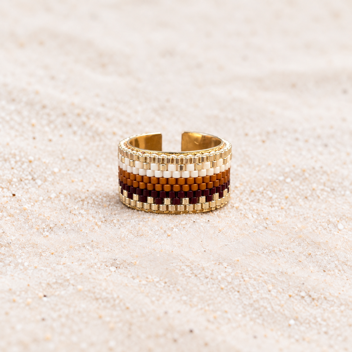 Aliza Adjustable Ring | Handmade Miyuki Bead Ring | Bellalu Jewelry