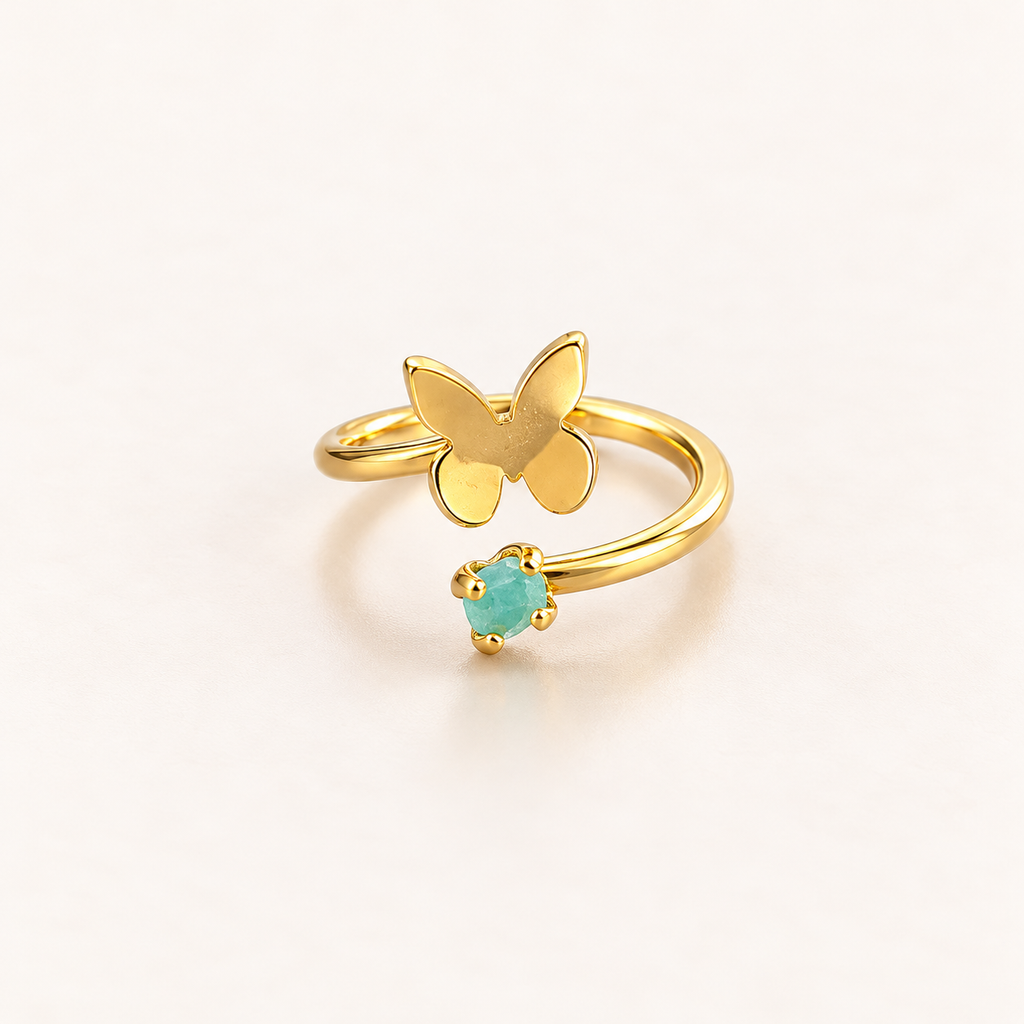 Raw Emerald Rings | Gold-Plated Bronze | Bellalu Jewelry