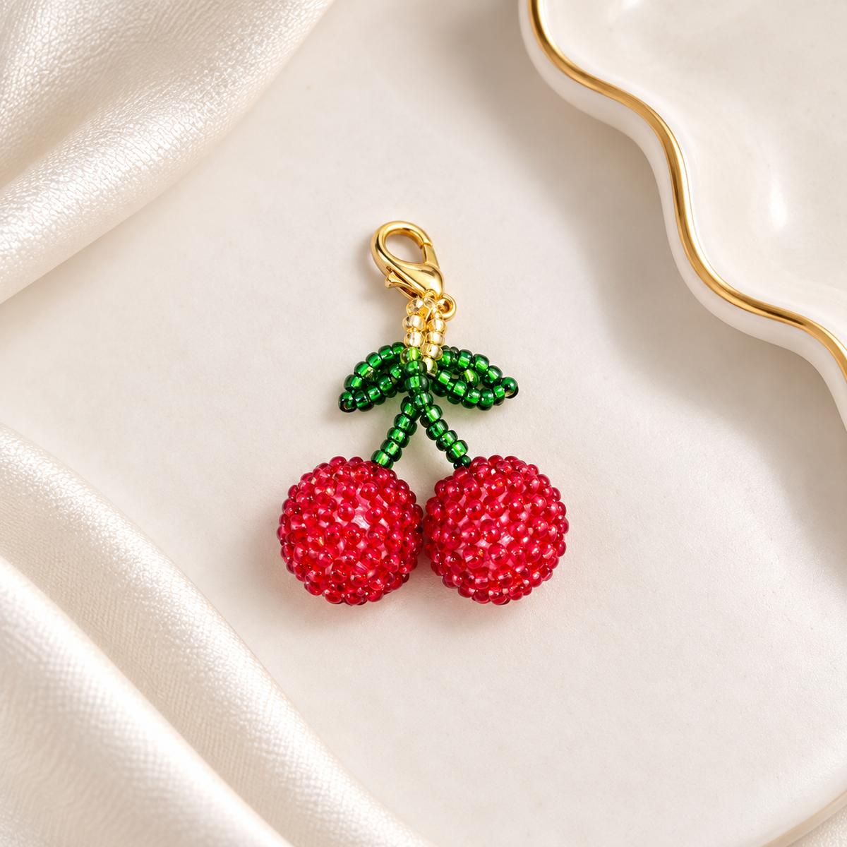 Cherry Miyuki Bead Charm | Bellalu Jewelry