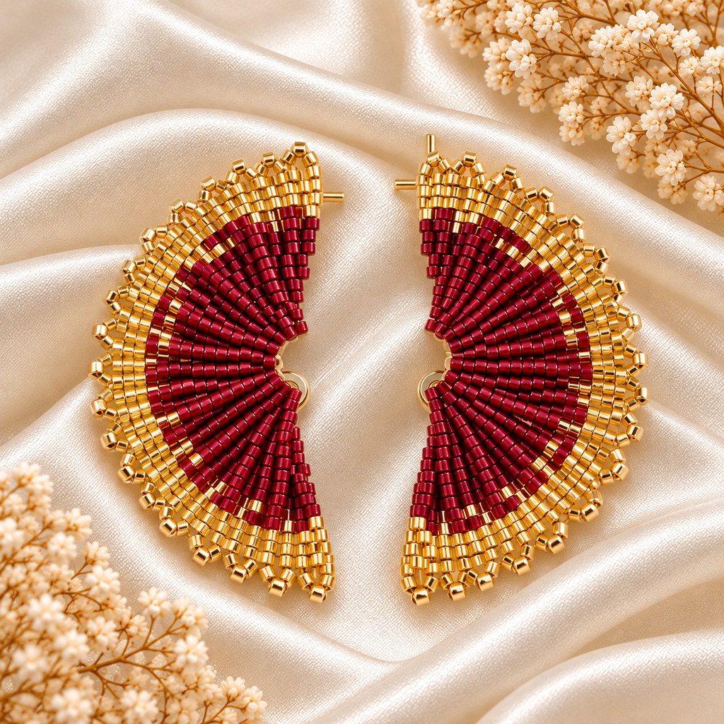 Aurora Fan Earrings – Miyuki Earrings | Bellalu Jewelry