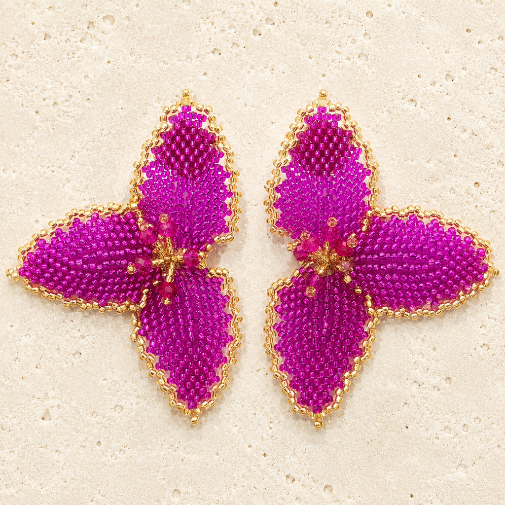 Half Flower Earrings Modern Floral Statement Jewelry for Women
