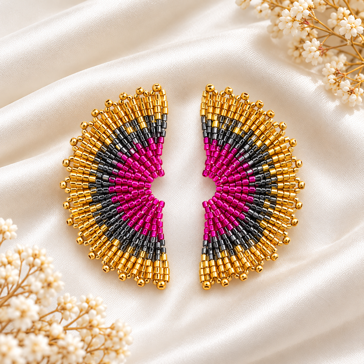Aurora Fan Earrings – Miyuki Earrings | Bellalu Jewelry