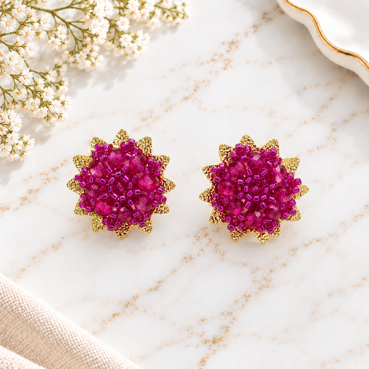 Stars Earrings | Gold-Plated Bronze Jewelry
