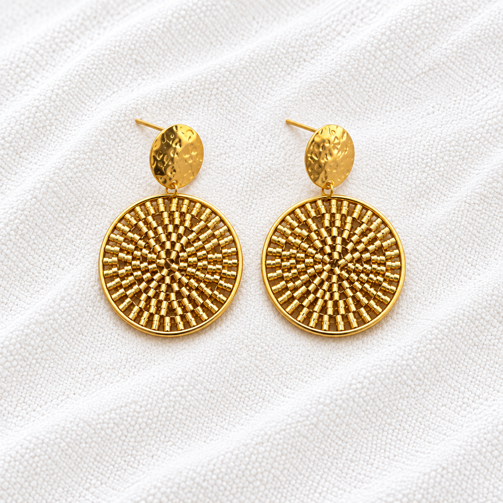 Celina Earrings | Turquoise & Gold Beaded Statement Earrings | Bellalu Jewelry