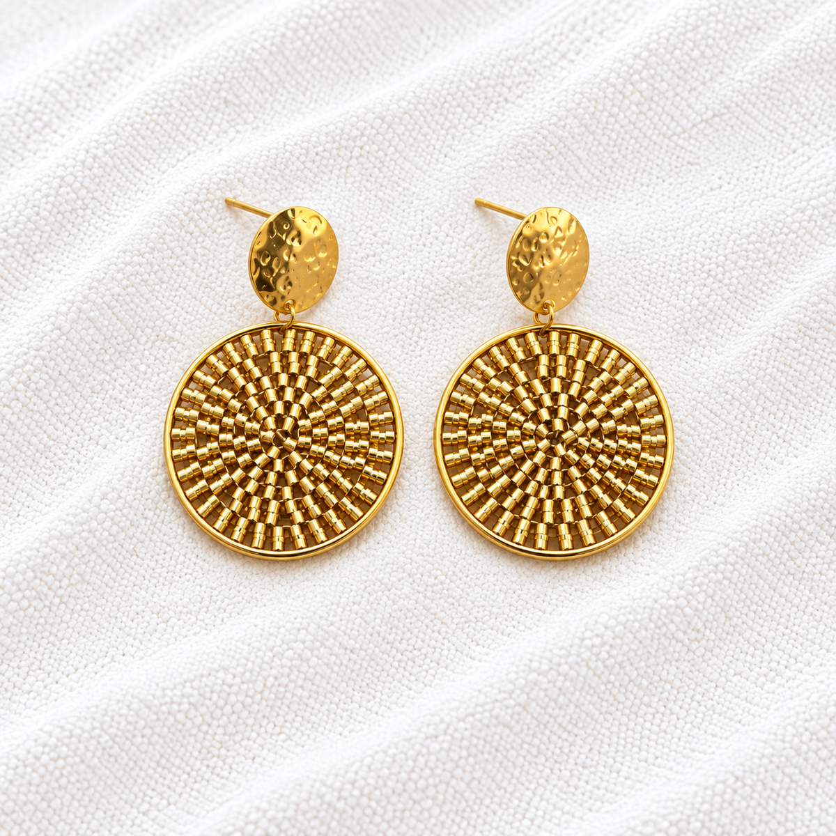 Celina Earrings | Turquoise & Gold Beaded Statement Earrings | Bellalu Jewelry