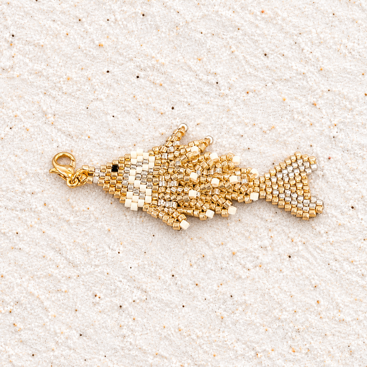 Beaded Fish Charm – Colorful Handmade Mostacilla Beads