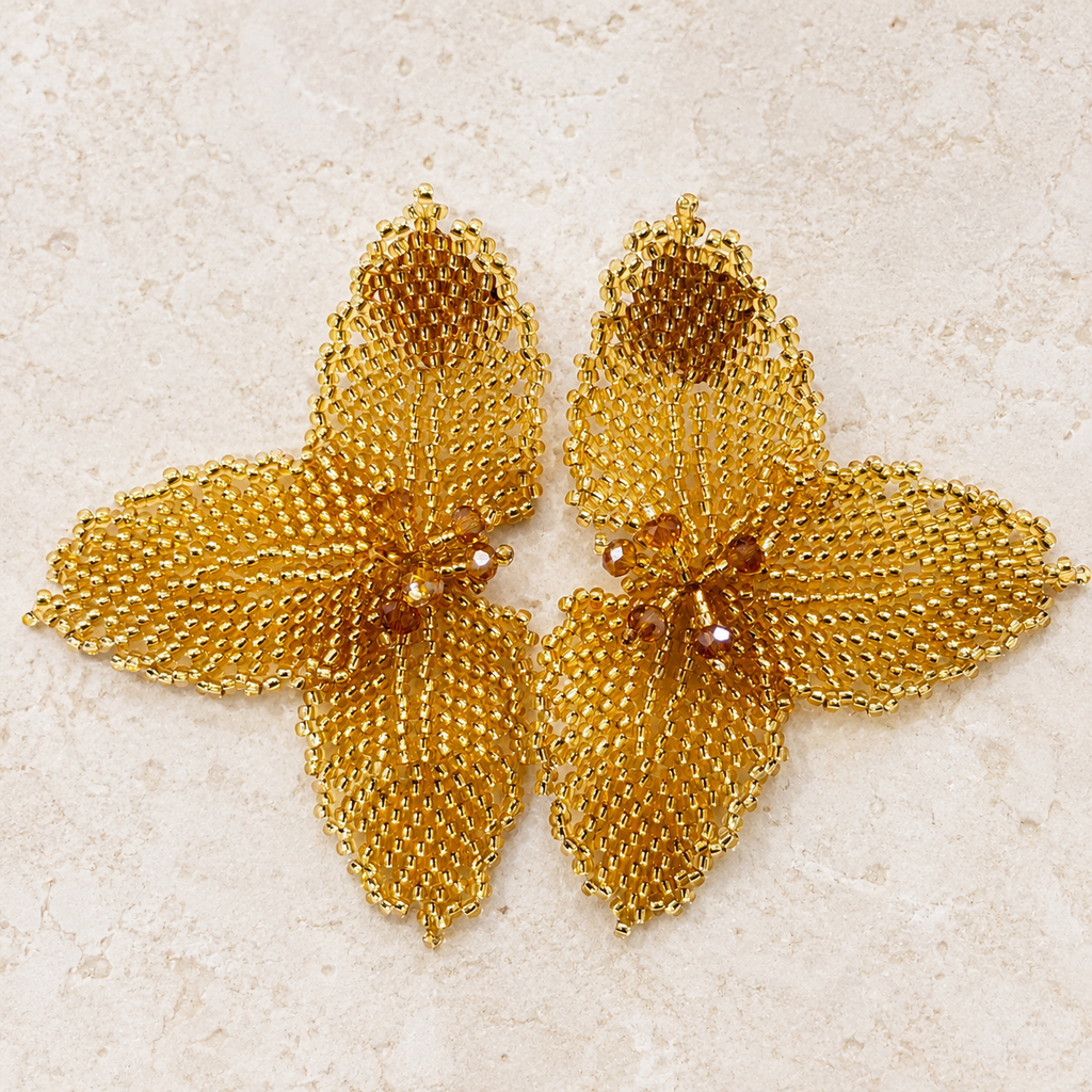 Half Flower Earrings Modern Floral Statement Jewelry for Women